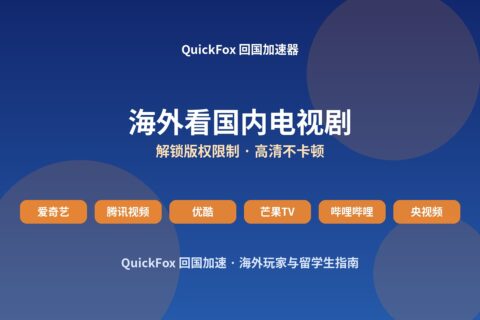 海外看国内电视剧：用 QuickFox 回国加速器解锁国内视频平台示意图